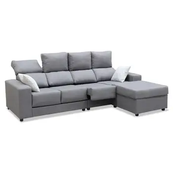 

Sofa Chaise Longue, 4 Seater, climb A domicile, Color Grey, ref-126