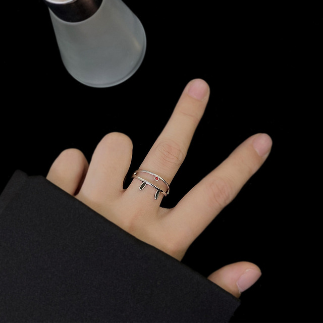 Cute Rabbit Animal Ring Men Open Adjustable Metal Punk Fashion Rabbit Ear Shape Zircon Rings For Women 2022 New Jewelry