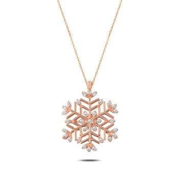

KUTAYDAN Zircon Snowflake Pendant 925 Sterling Silver