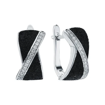 

Silver earrings with glitter and cubic zirconia sunlight sample 925