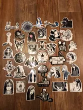 Pegatina de cómic de Horror para monopatín, adhesivo impermeable de Anime japonés Tomie, para equipaje y portátil, color blanco y negro, 10/21/49/50/56 Uds.