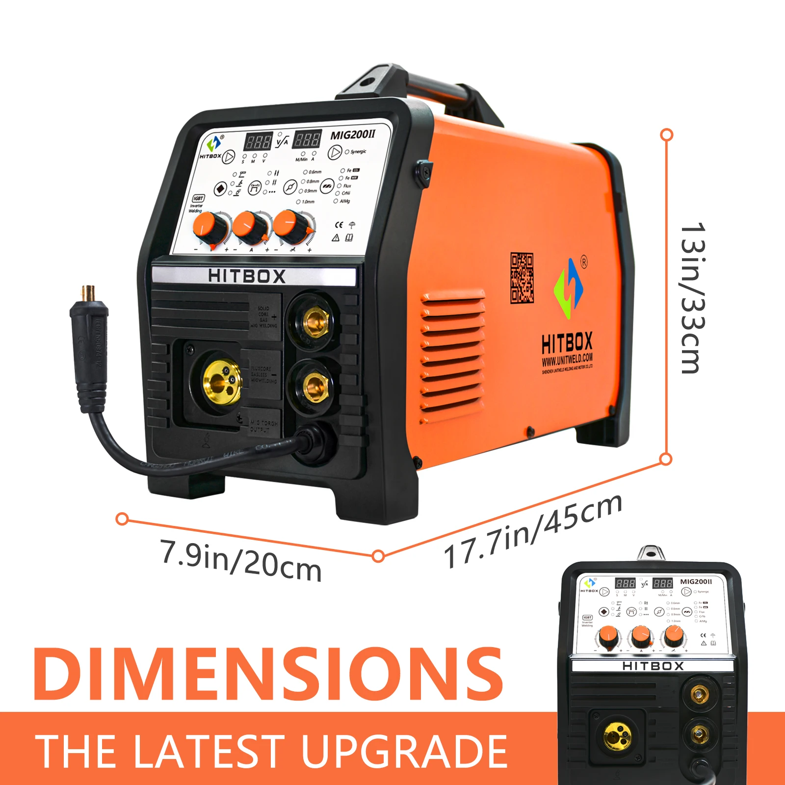 HITBOX MIG200II  MIG Welder Gasless Synergy Aluminum Stainless Steel Iron Steel Alumunim Welder 220V ARC TIG Functional DC Gas 2