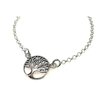 

Choker 925 sterling silver m tree life rolo chain [AA9746]