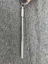 LLavero de bolígrafo multifuncional, Mini llavero de Metal de acero inoxidable, bolígrafo telescópico, herramienta de pluma telescópica, 1 Uds.