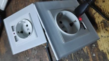 Eu-Power-Socket-Socket Outlet Glass-Panel Usb-Charging-Port Crystal Wall SRAN with 16A