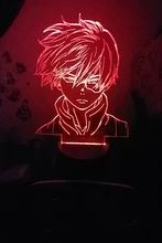 Lamp Bedroom-Decor Gift Led-Night-Light Acrylic Academia Face-Design Anime Shoto Todoroki