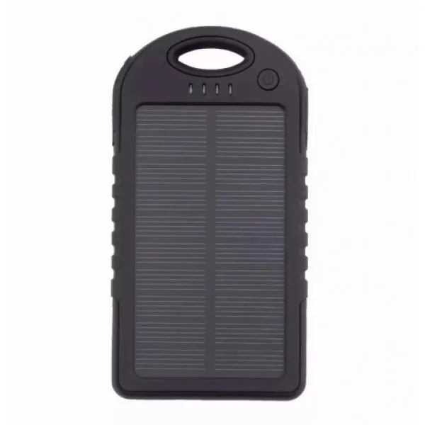 Powerbank со встроенной солнечной батареей Solar Power Bank объем 5000 mAh (Черный)|Бамперы| |