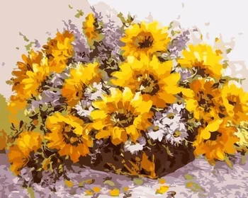 

Painting by Numbers Premium: Bouquet sunflowers in shopping cart