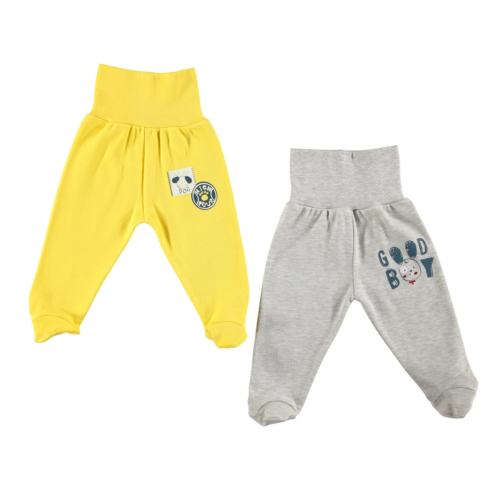 

ebebek HelloBaby Baby Wide Foldable Casual Waist Footed Pants 2 Pack