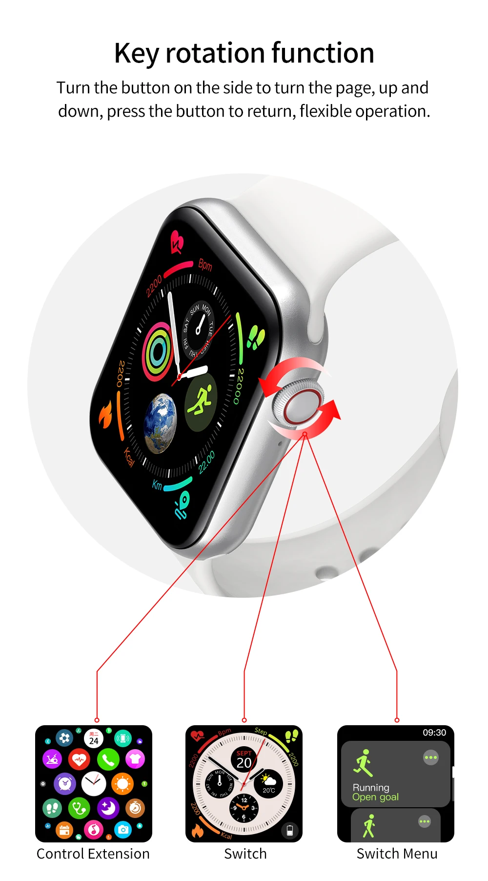 KUMI KU1 Pro Smart Watch Sport Heart Rate Sleep Monitor Bluetooth Calling  for iOS Android | Hekka