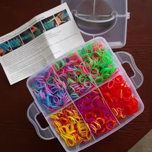 4500 Uds de bandas de goma tejido DIY Caja de Herramientas creativo conjunto elástico de silicona Kit de juguetes de los niños para niños niñas regalo ZXH