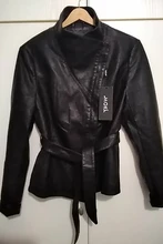 Jacket Short Turn-Down-Collar Spring Faux-Leather AORRYVLA Fashion Women New Length Slim-Style