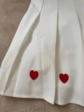 Faldas plisadas de estilo Harajuku para mujer, minifaldas de cintura alta con bordado de corazón, 2020