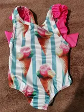 0-4T niño recién nacido bebé niñas traje de baño lindo dibujos a rayas traje de natación Bikini dulce encantador de una pieza traje de baño