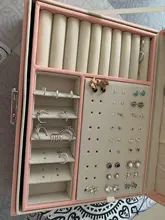 Caja de almacenamiento de joyas de cuero PU, embalaje multifunción portátil de estilo europeo con cajón, regalo de invierno