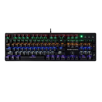 

Mars Gaming MK4, Teclago Gaming Mechanical Lighting RGB Flow, Keys Dual Injection, 16 Keys Function's, switch Blue