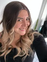 EASIHAIR-pelucas onduladas de cuerpo largo para mujer cabello sintético degradado, negro, marrón, Rubio, Cosplay, parte media Natural, resistente al calor