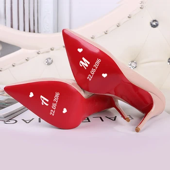 

Pegatinas Wedding shoes bride customized with initials and date