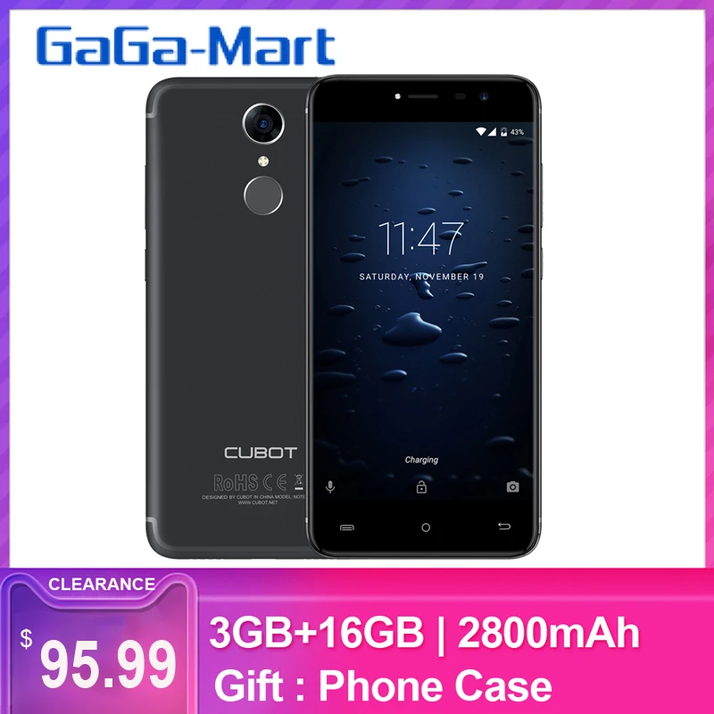 Cubot Note Plus, отпечаток пальца, 5,2 дюймов, FHD, четырехъядерный смартфон, 3 Гб ram, 32 ГБ rom, 16 МП, Android 7,0, 4G, LTE, смартфон