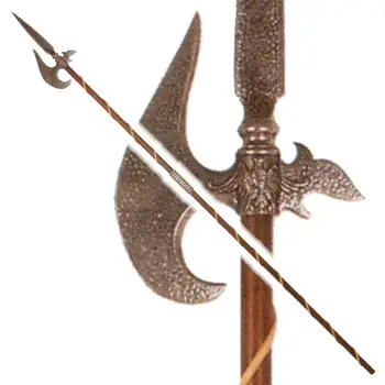 

DENIX, Italian medieval Alabarda replica, 202cm, metal and wood, unsharpened sheet, for decoration, collectors, film props