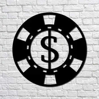 

Металлический декор стен Dollar Poker Chip 20x20 cm дизайн интерьера домашнего