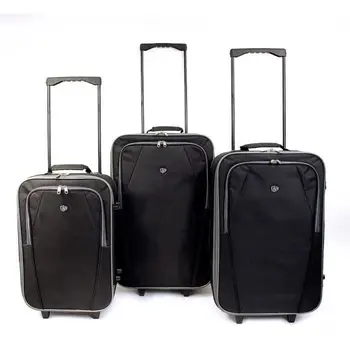 

KINSTON Set of 3 suitcases black textile Copenhagen