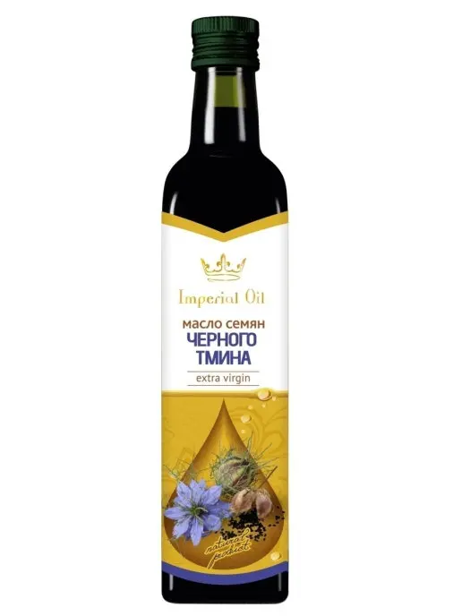 Imperial Oil black cumin seed oil unrefined 250 ml. Glass bottle, vegetable oil
