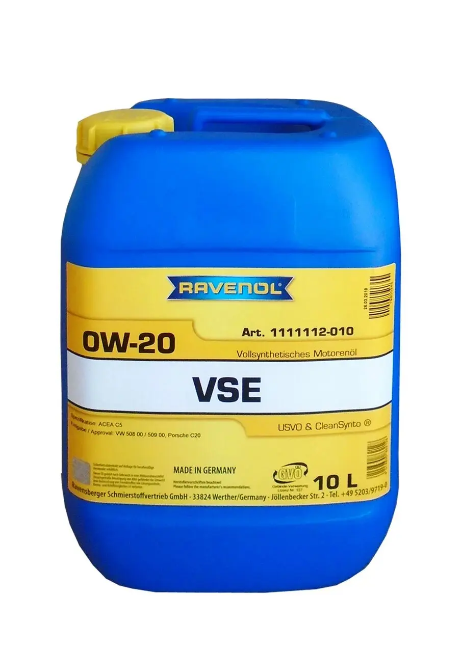 Моторное масло RAVENOL VSE SAE 0W 20 (10л)|Моторное масло| |