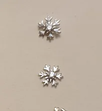 ANENJERY de Plata de Ley 925 copo de nieve hueco de flor Stud pendientes para las mujeres regalo de Navidad brincos oorbellen S-E267