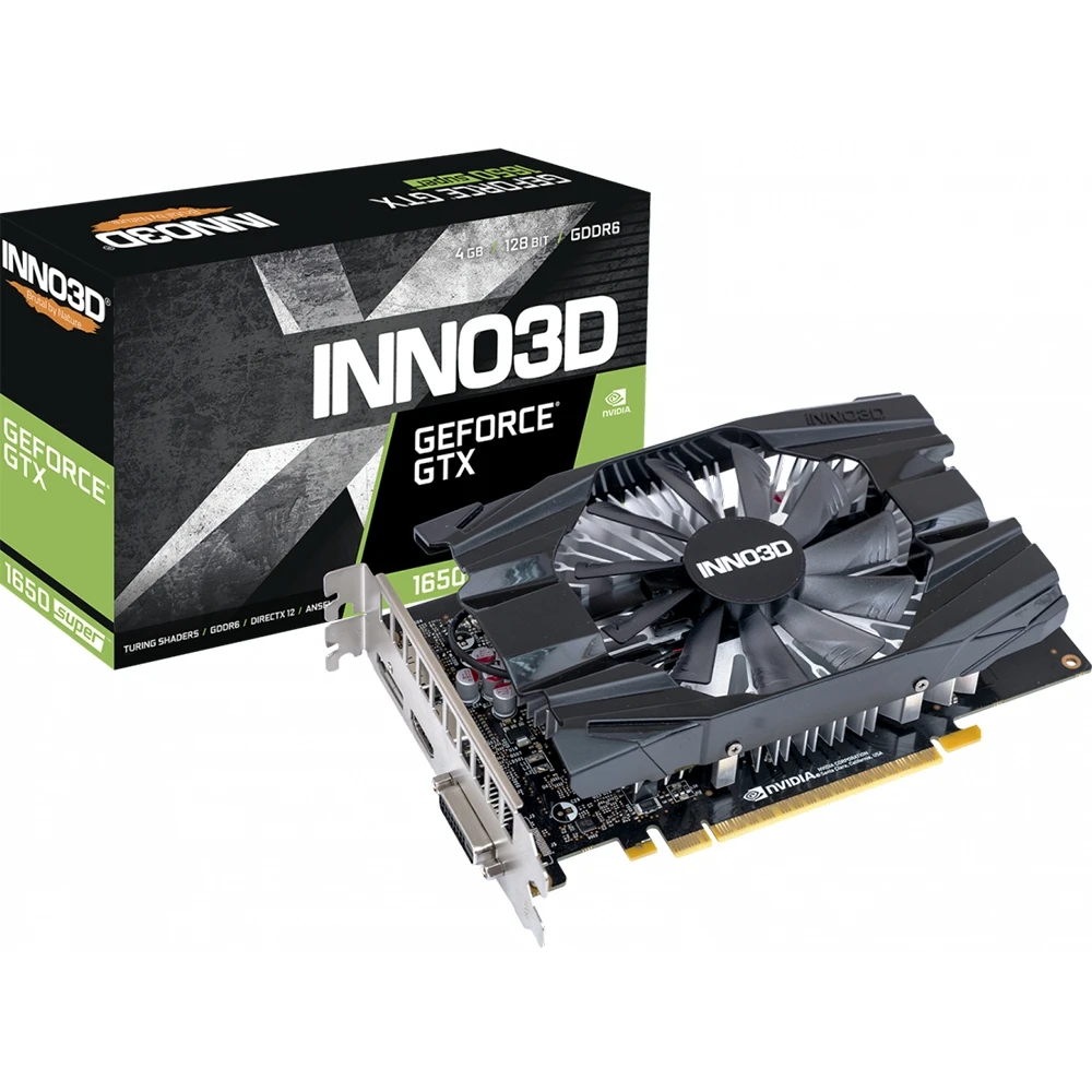 Видеокарта INNO3D Compact nVidia GeForce GTX 1650 Super 1725MHz 4096MB 12000MHz 128 bit RTL [N165S1-04D6-1720VA29] | Компьютеры