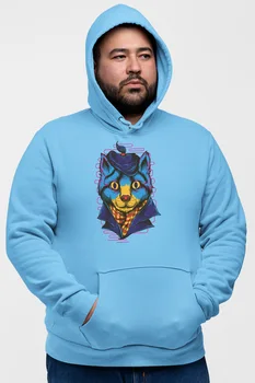 

Angemiel Wear Gentleman Cat Blue Men 'S Hooded Sweatshirt