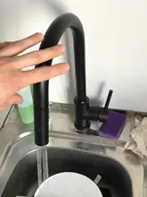 Sacar Sensor negro grifos De cocina De acero inoxidable De acero De inducción mixto grifo táctil Control lavabo grifo Torneira De KH1005R