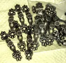 KAK-mango de caja de aleación de Zinc, tiradores antiguos de tono bronce para cajón, joyero de madera, Hardware de muebles, 43x10MM, 10 Uds.