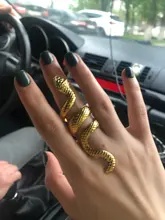 1 Uds serpiente anillo Cobra forma Retro Punk muy grandes espíritu anillo abierto anillo temperamento ajustable anillo de la joyería