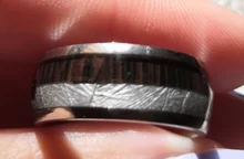FDLK-anillos de acero inoxidable de carburo de tungsteno con incrustaciones, Flecha de meteorito de madera de Koa hawaiana, joyería para hombre, 8mm