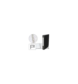 

4 Ring Folder 25MM round LED paper FOLIO CARTON lined Black