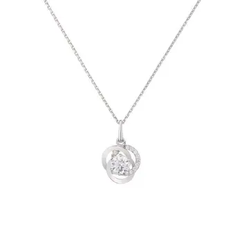 

BRIGHT GOLD 375 ° pendant and Chain white gold with cubic zirconia