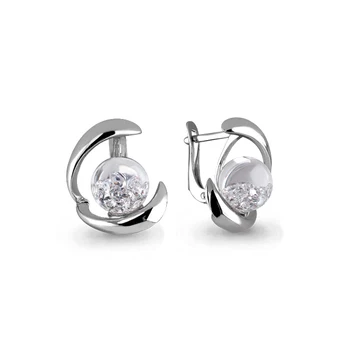

AQUAMARINE earrings with artificial inserts, silver 925