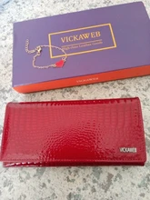 Billeteras de piel auténtica para mujer, cartera larga con doble cremallera, bolso de mano tipo monedero, monedero, VK-AE501