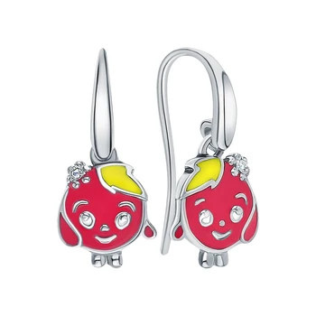 

Silver earrings with cubic zirconia and enamel sunlight sample 925