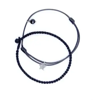 

Handmade Black Unisex Silver Bangle Skybxq0102
