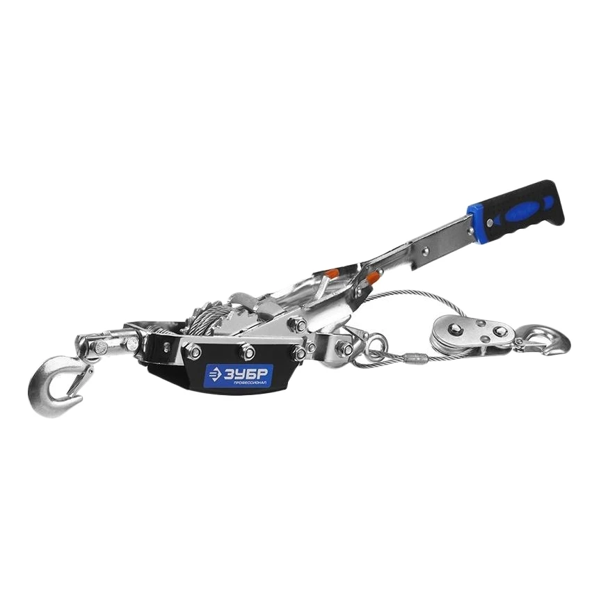 Лебедка ZUBR 43105-4-K (Рычажная, тяговое усилие 4 т, грузоподъемность 4 т, храповый тормоз)