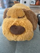 Lindo latido del corazón cachorro de conductividad juguete de entrenamiento mascota de peluche cómodo acurrucarse dormir