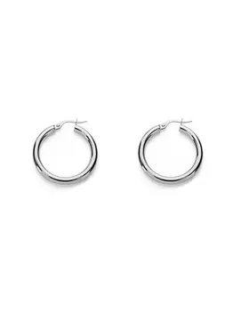 

Silver earrings Hoops Smooth round 26 (20) x3 mm