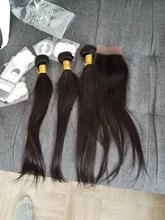 Human Hair Straight 3 4 Bundles With Lace Closure Frontal 4x4 5x5 Human Hair Extensions