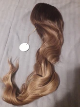 EASIHAIR-Peluca de cabello sintético para mujer, cabellera artificial ondulado con flequillo, largo, color marrón, de alta densidad, para Cosplay, resistente al calor