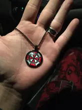 Badge Necklace Jewelry Pendant Umbrella Crystal Biochemical Gift Convex Round Glass Company