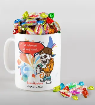 

Personalized Art Teacher Mug and Haribo Candy Gift Seti-1