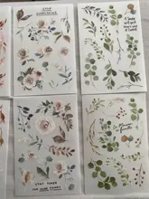 Mohamm 2 hojas Breeze Sweet Rain Series pegatinas decoración Planta Fresca DIY Colegio estacionario tela suministros