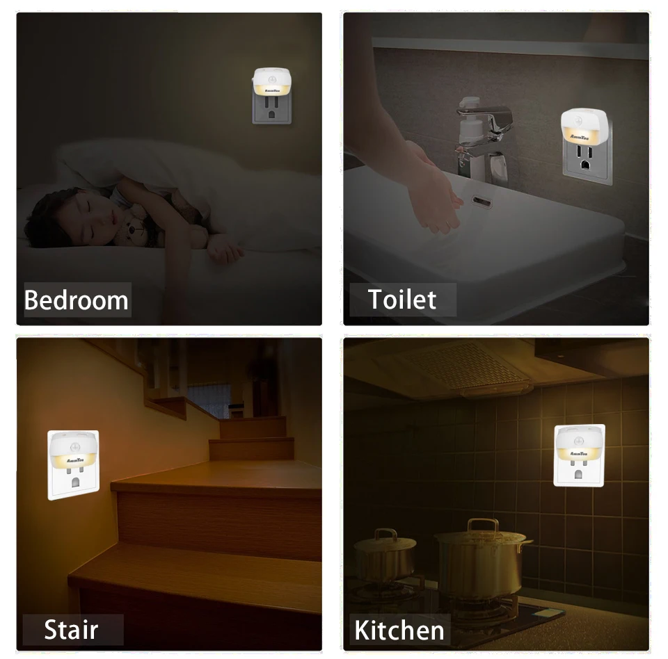 moon night light Motion Sensor LED Night Light EU Plug In 220V Mini Night Lights for Home Bedroom Corridor Lighting Staircase WC Bedside Lamp nite light